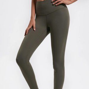 Dark Olive High-Waist Leggings (with Hidden Pocket!)